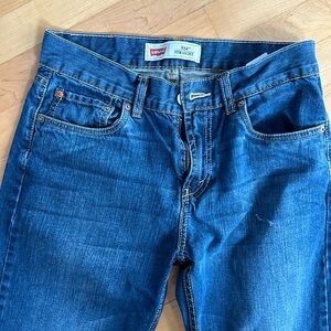 Levi’s straight with two color stitching.